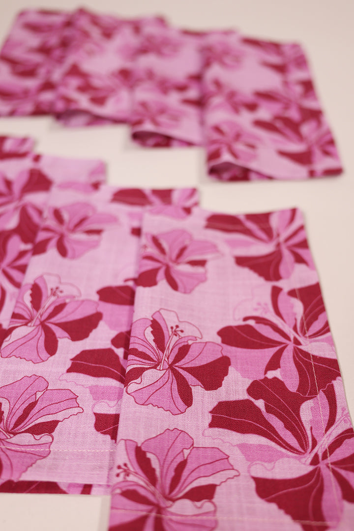 Cocktail Napkins Tropical Cayena in Pink | Set of 4