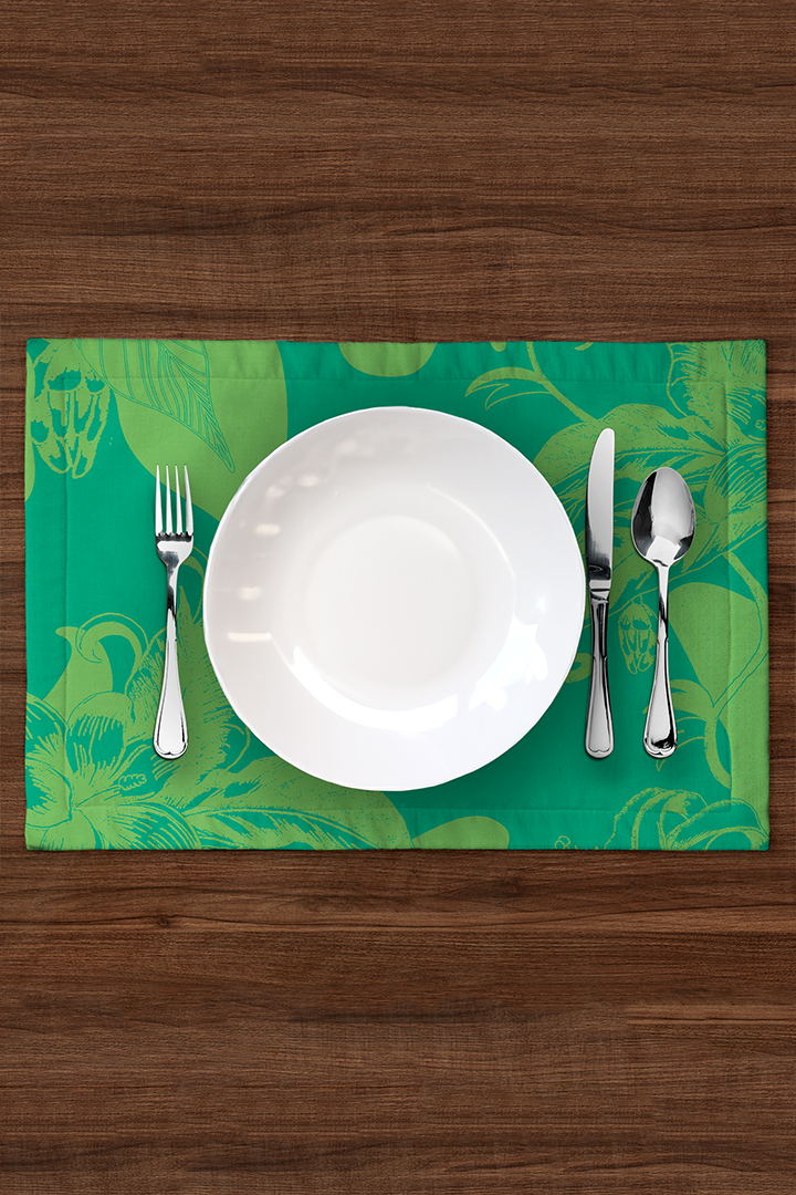 Tropical Paissage Placemat in Bright Green