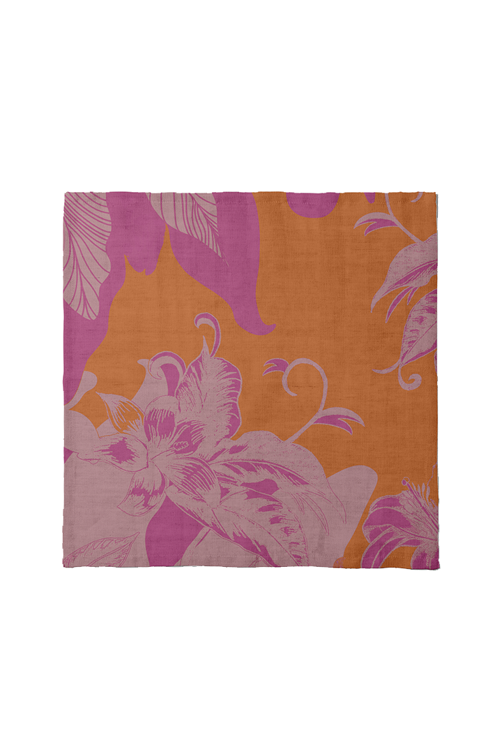 Tropical Paissage Pink & Orange Napkin