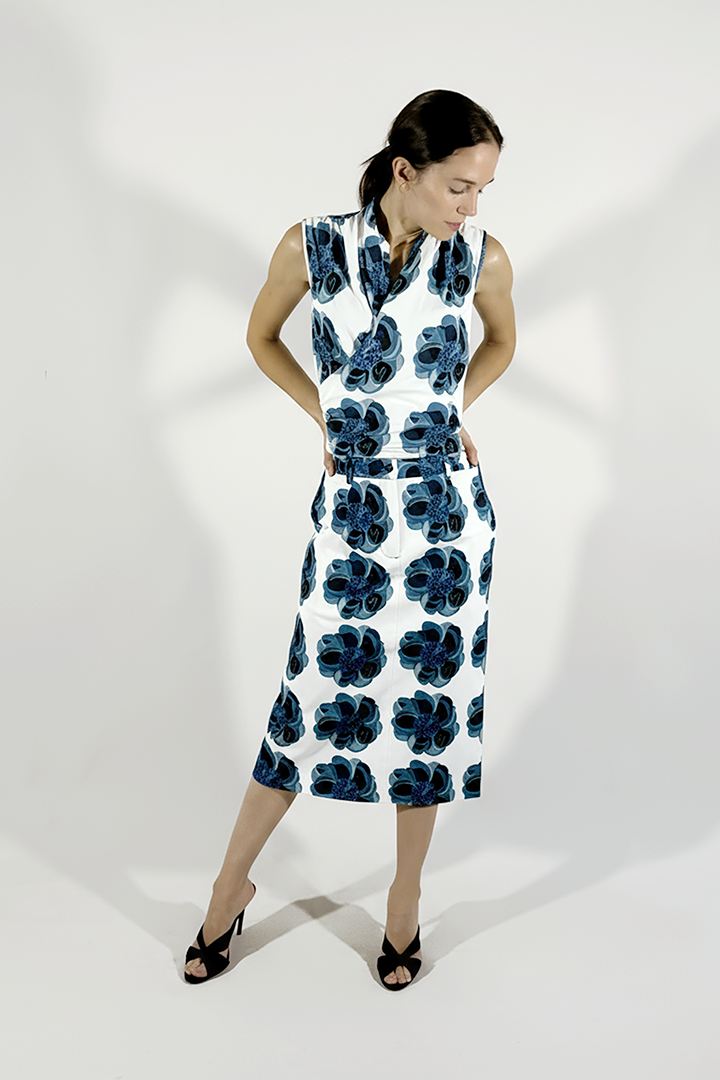 Bleu Charm Cotton Skirt