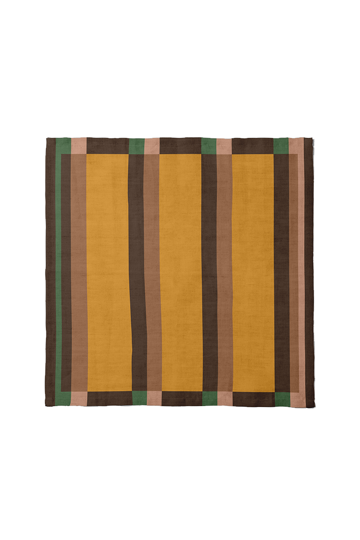Candy Stripes Napkin in Orange Brown