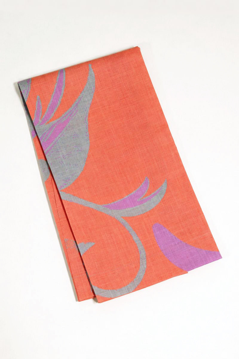 Tea Towel Tropical Paissage in Bright Pink