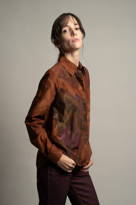 Illusionary Blossom RacerBack Oversize Shirt