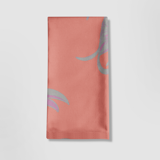 Tea Towel Tropical Paissage in Bright Pink