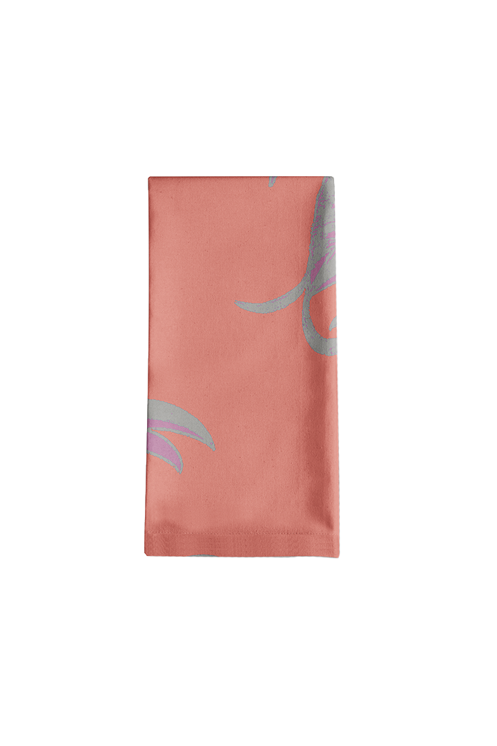 Tea Towel Tropical Paissage in Bright Pink