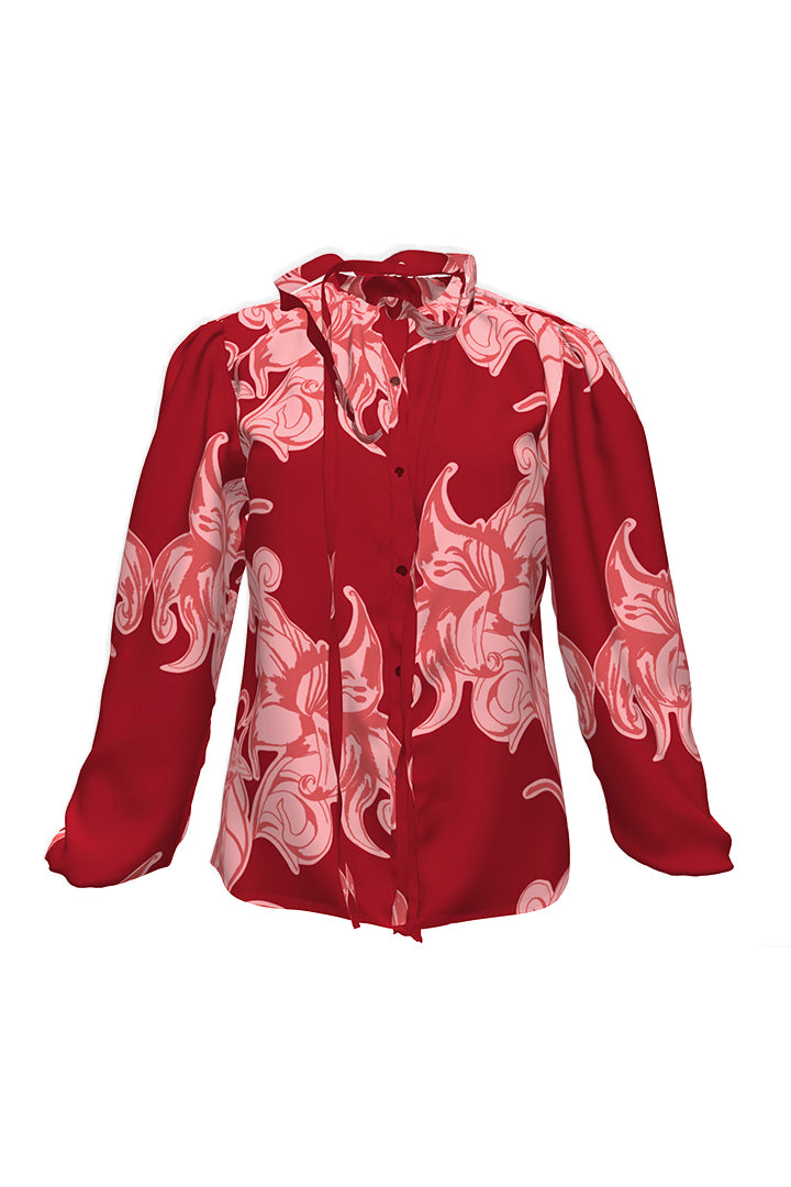 Red Nouveau Boldness Blouse