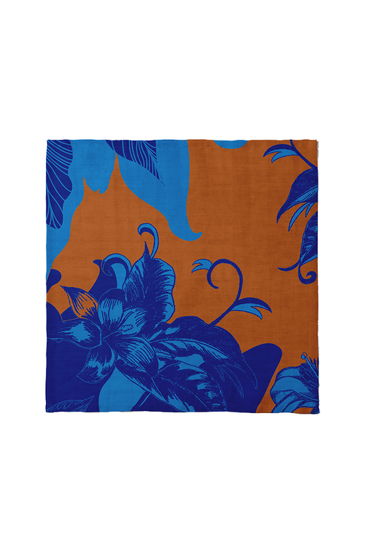 Tropical Paissage Blue Orange Napkin