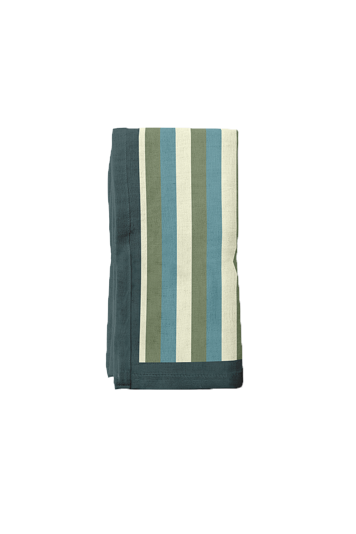 Tropical Stripes Napkin in Aqua