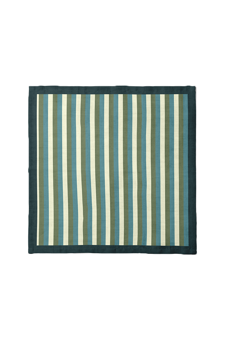 Tropical Stripes Napkin in Aqua